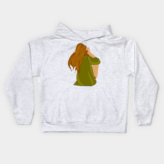 Green Kids Hoodie by Sshirart